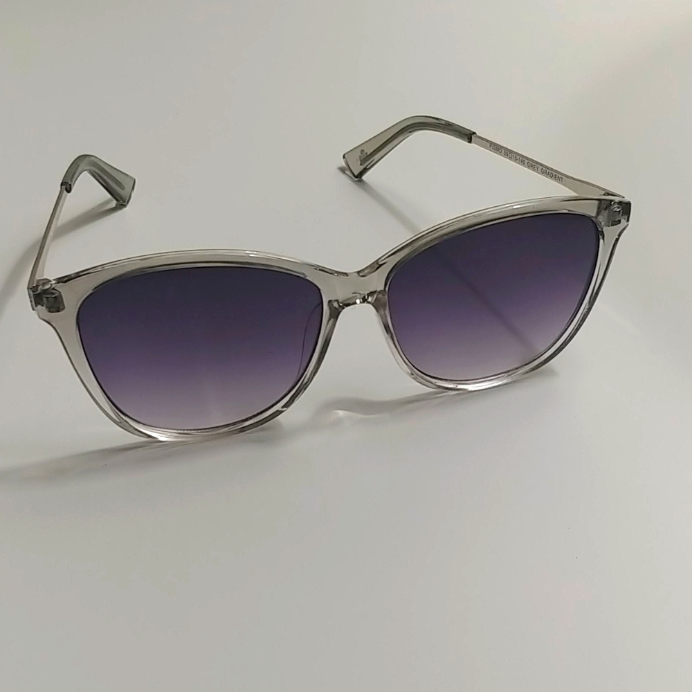 Lucky Brand Clear Frame Sunglasses Grey Gradient